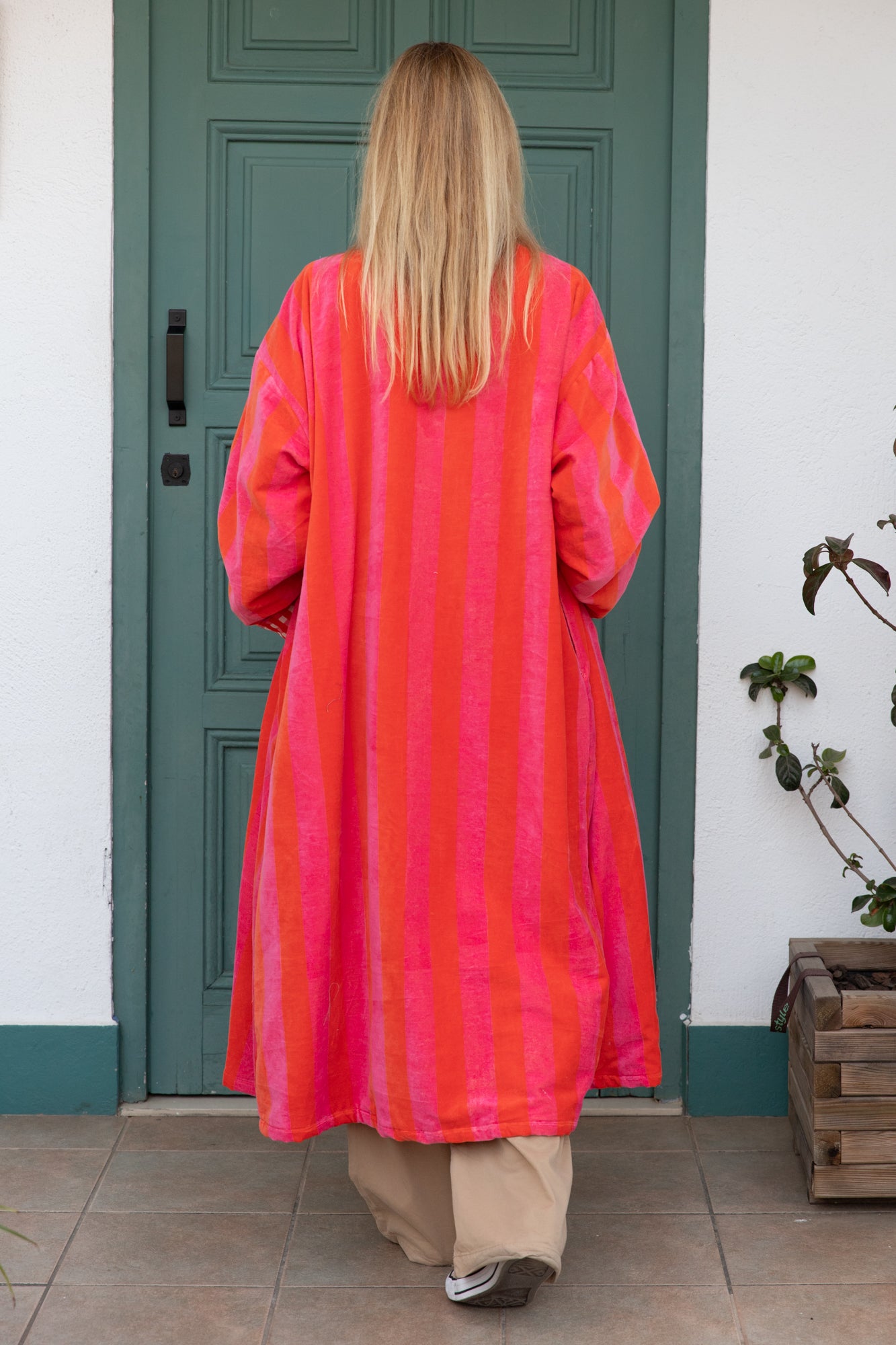 Velvet Stripe Long Jacket