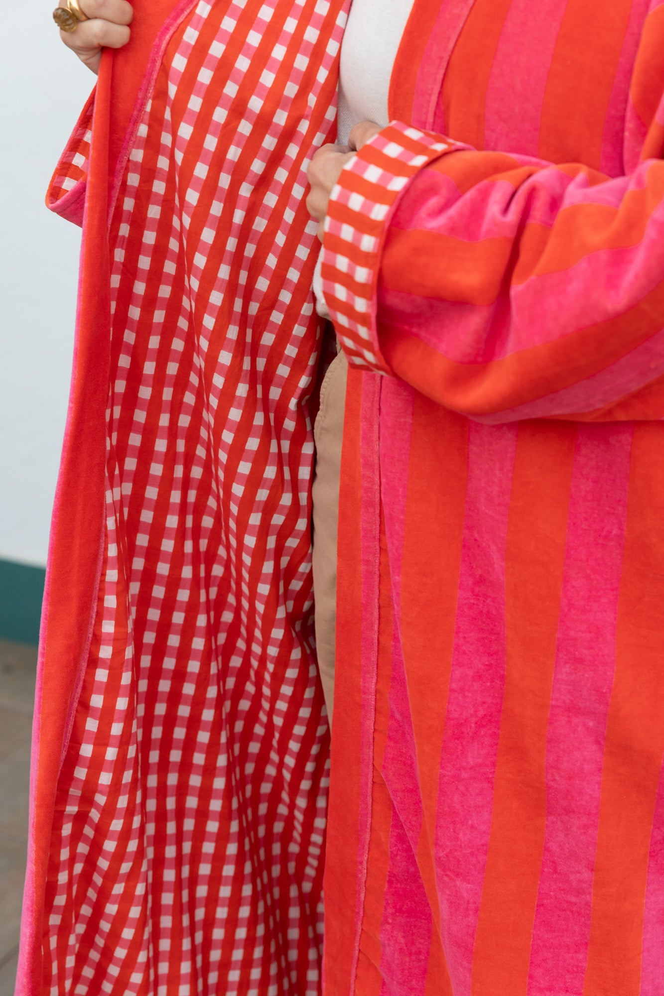 Velvet Stripe Long Jacket