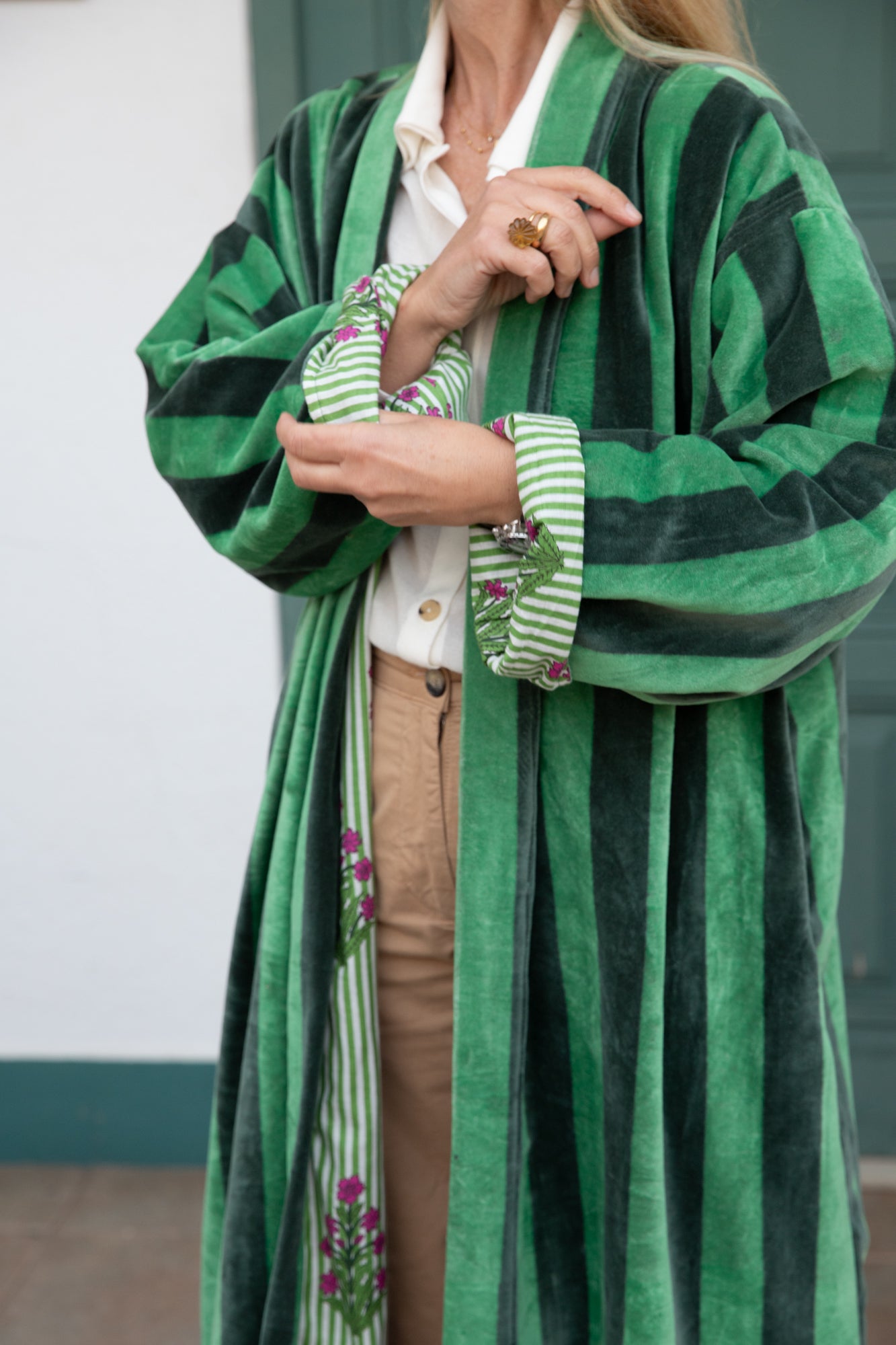 Velvet Stripe Long Jacket