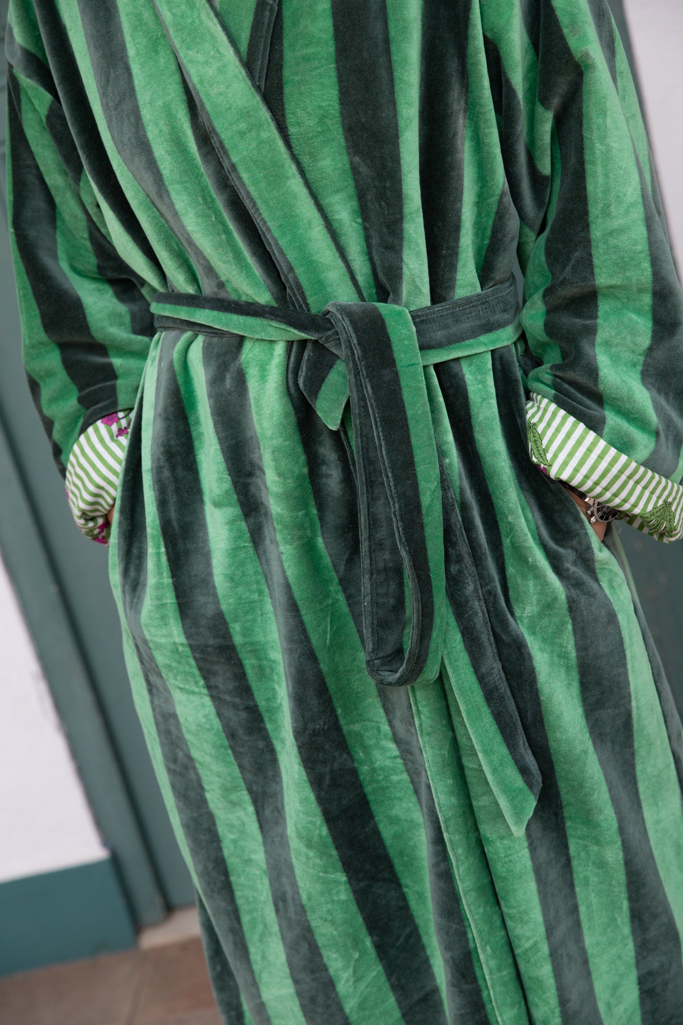 Velvet Stripe Long Jacket