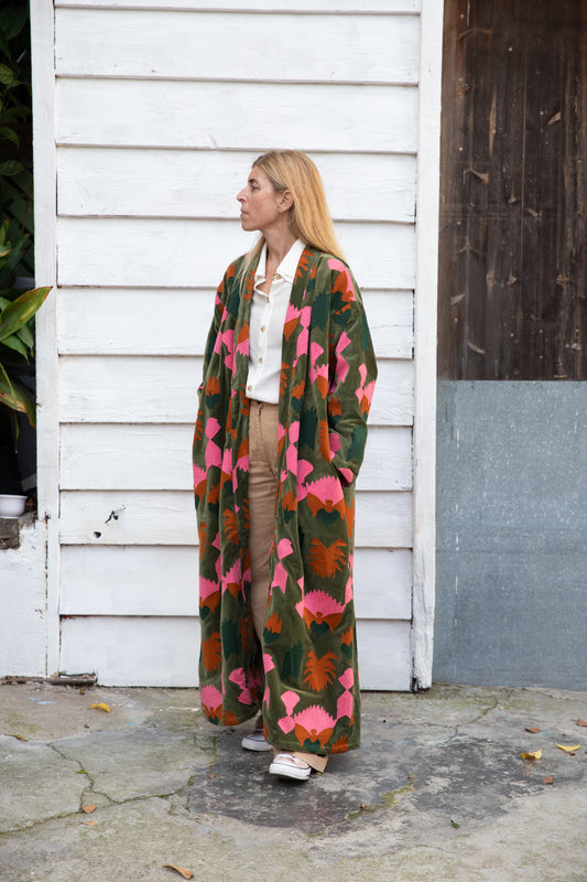 Velvet Embroidery Long Jacket