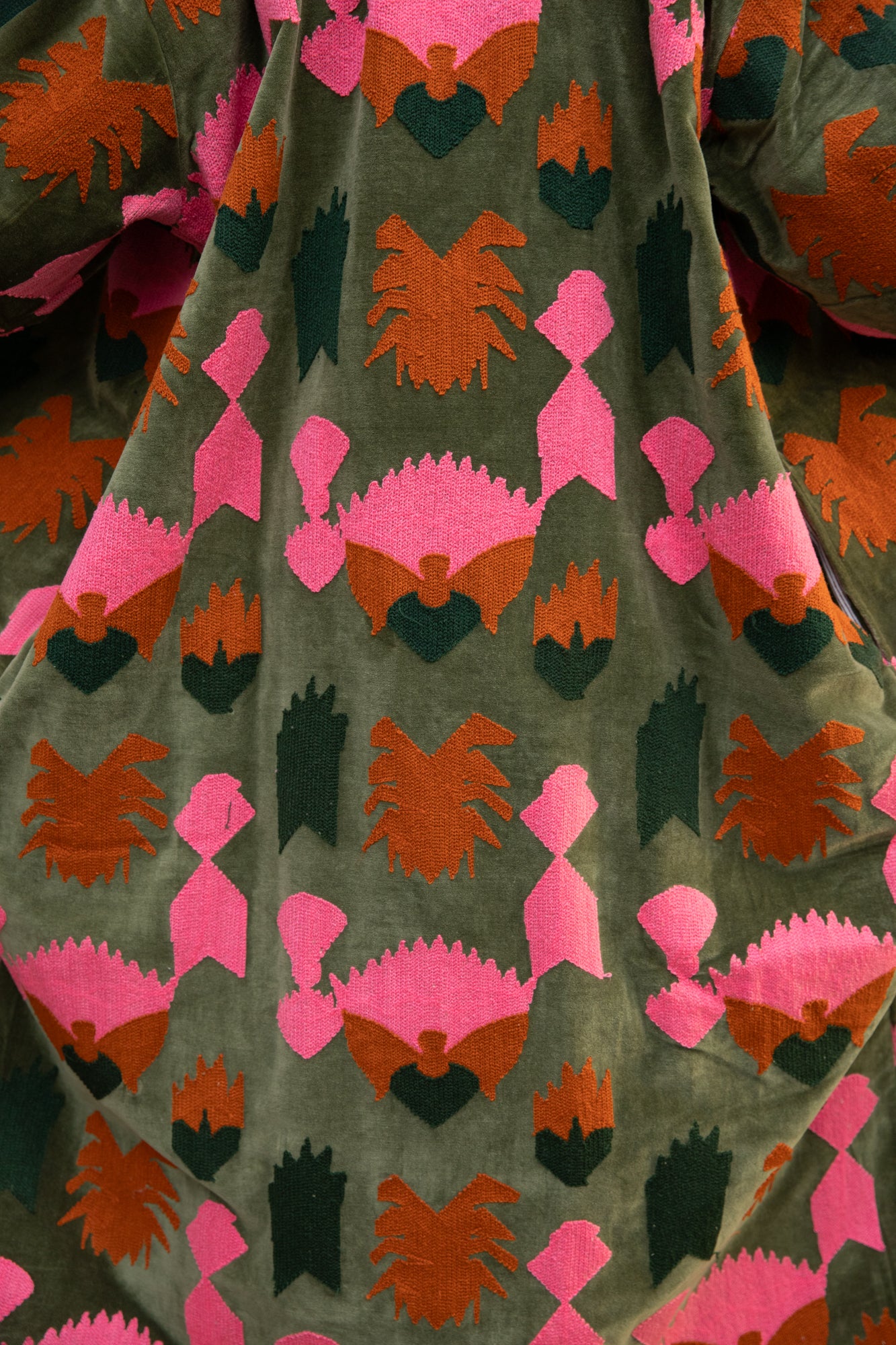 Velvet Embroidery Long Jacket