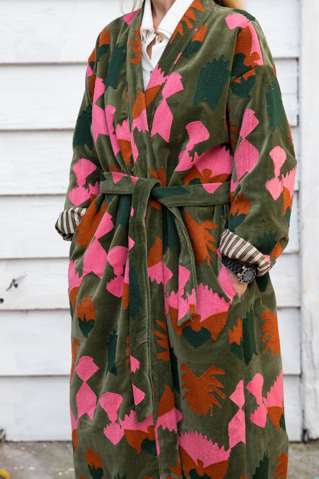 Velvet Embroidery Long Jacket