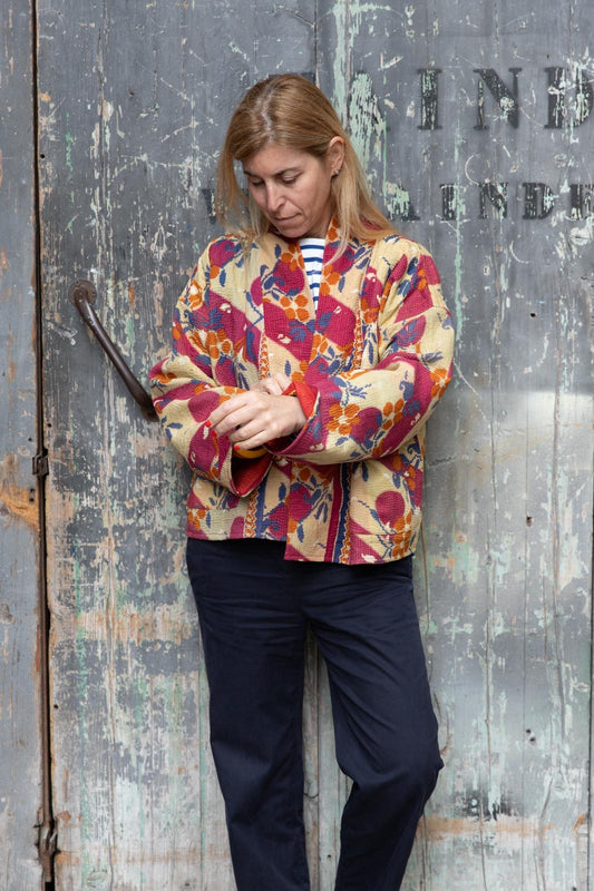Old Kantha reversible short jacket