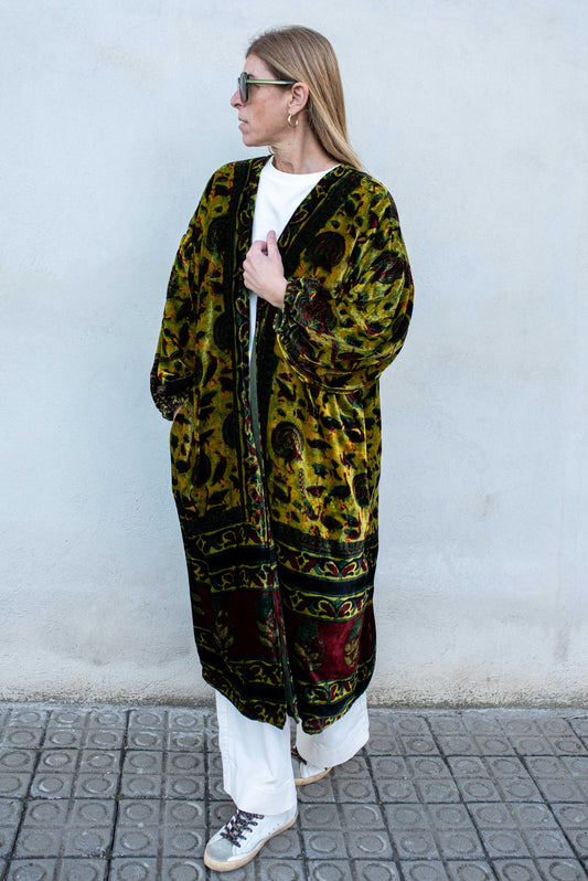 Silk velvet Dupatta kimono