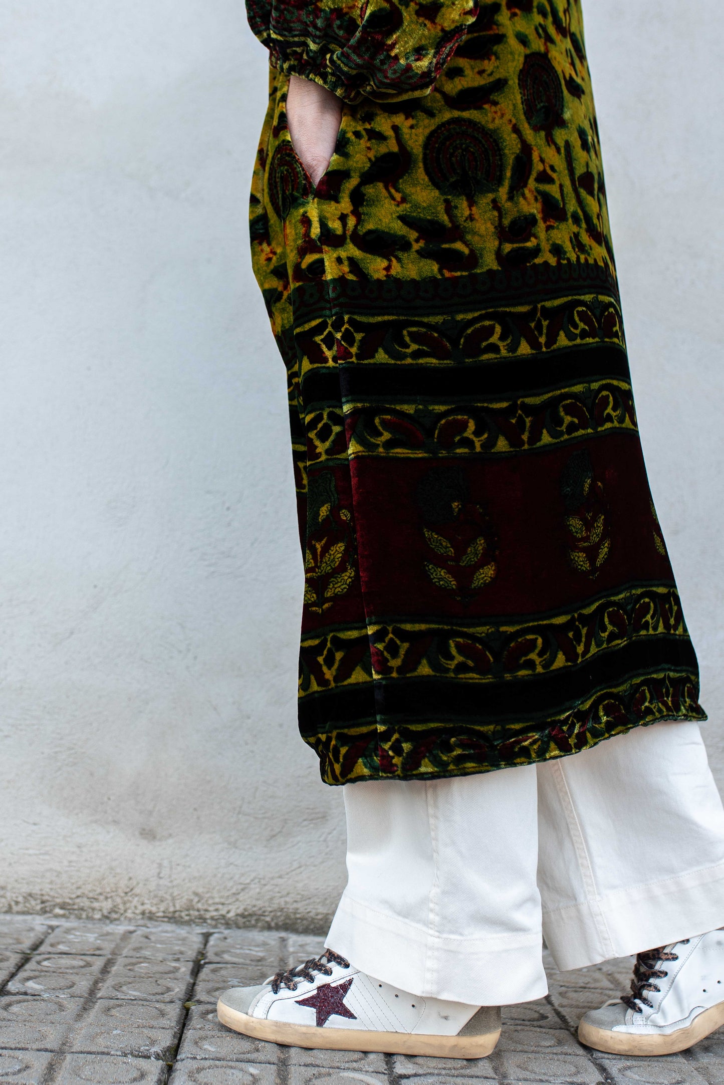 Silk velvet Dupatta kimono