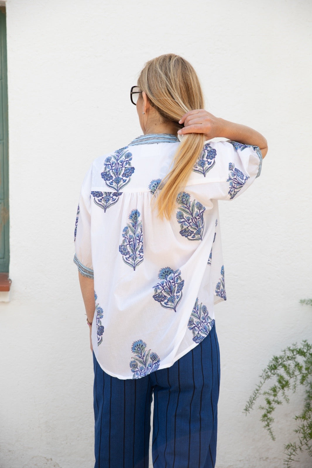 Blue flowers shirt