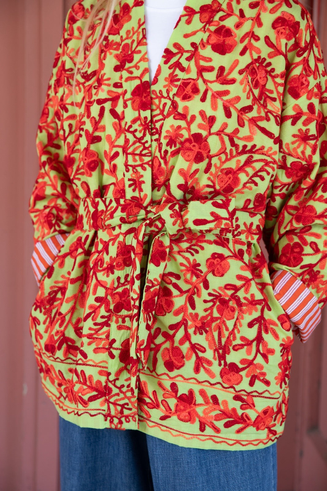AMALIA SHORT GREEN KIMONO