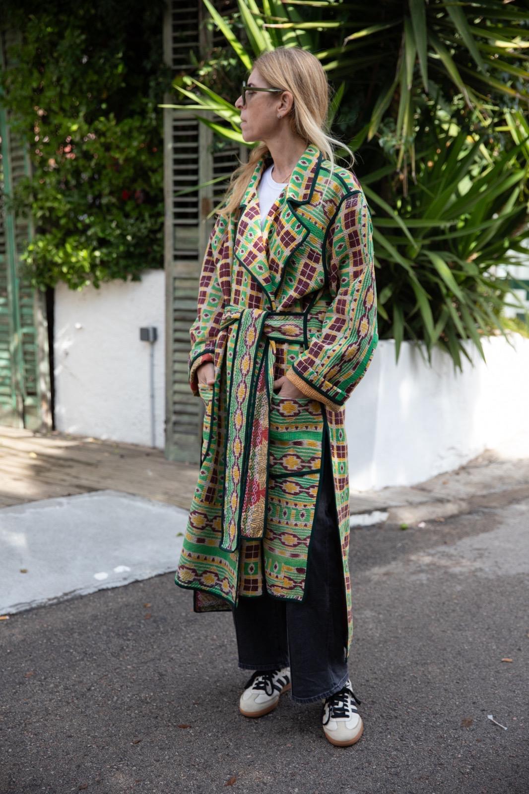 Old Kantha Trench Coat
