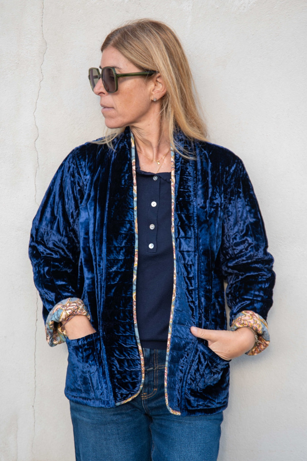 Silk Velvet Quilted Jacket