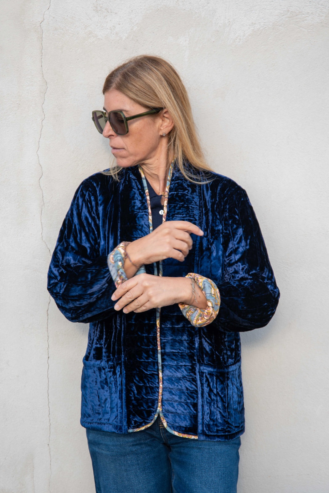 Silk Velvet Quilted Jacket