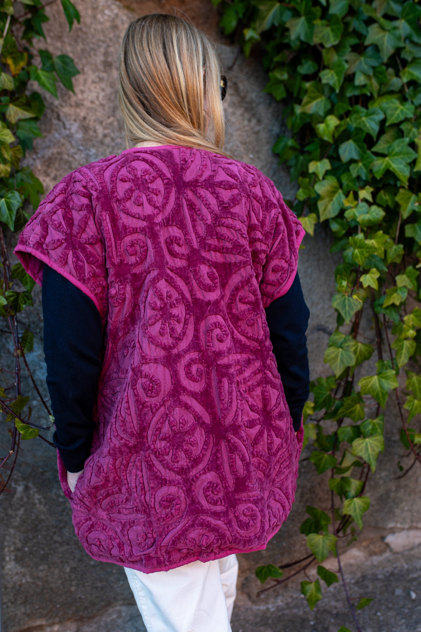 Velvet Sleevless Jacket