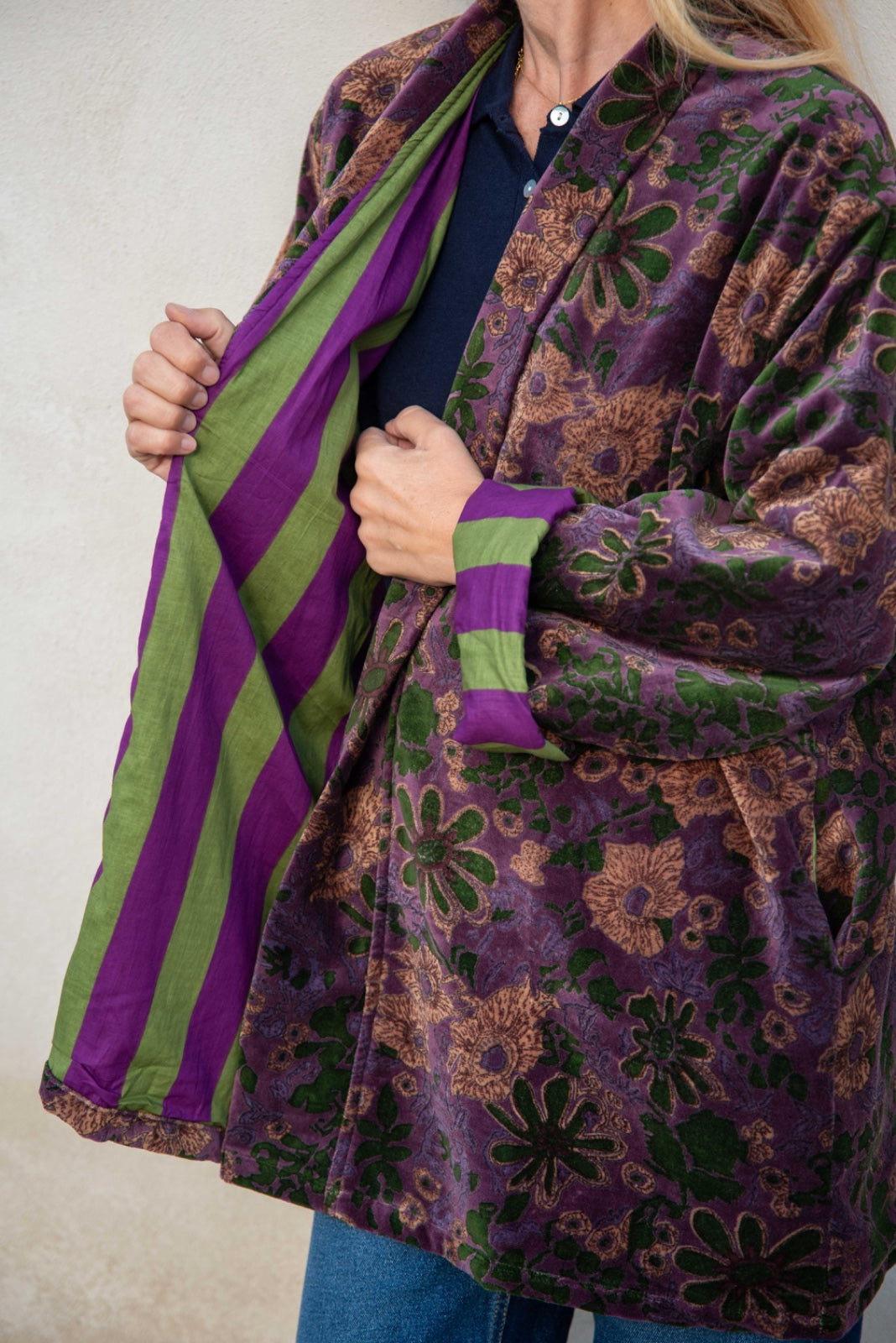 Short Velvet Kimono