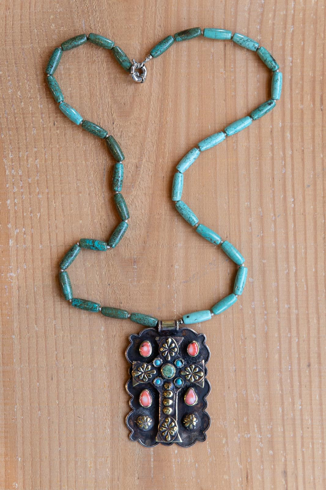 Turquoise Cross Necklace