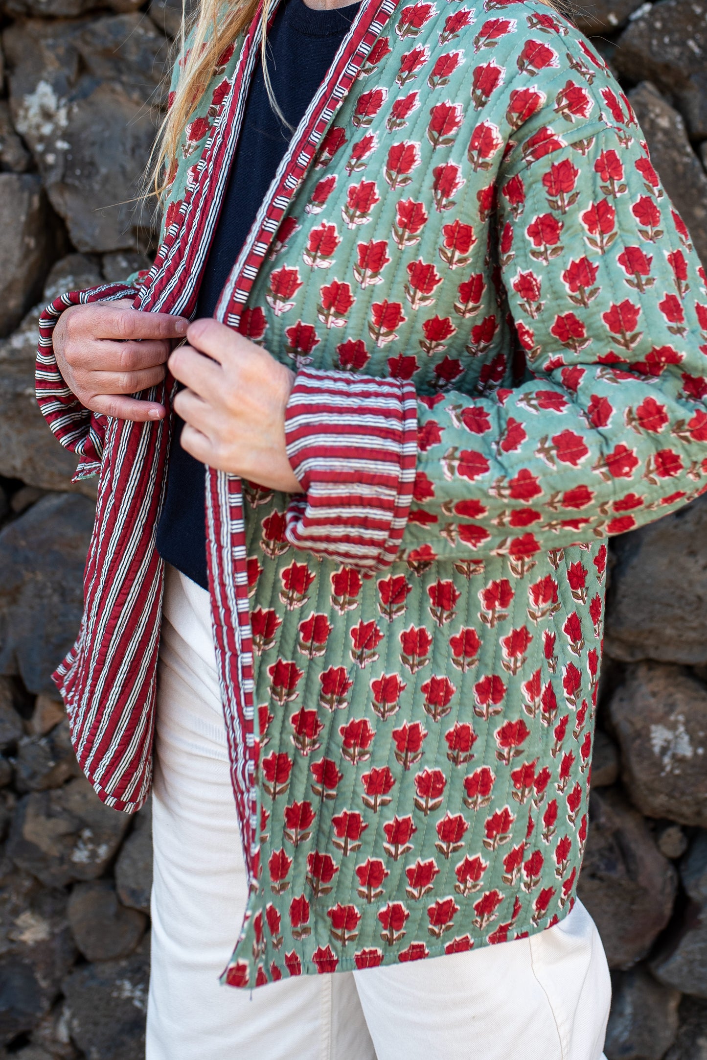 Chaqueta Corta Acolchada Reversible