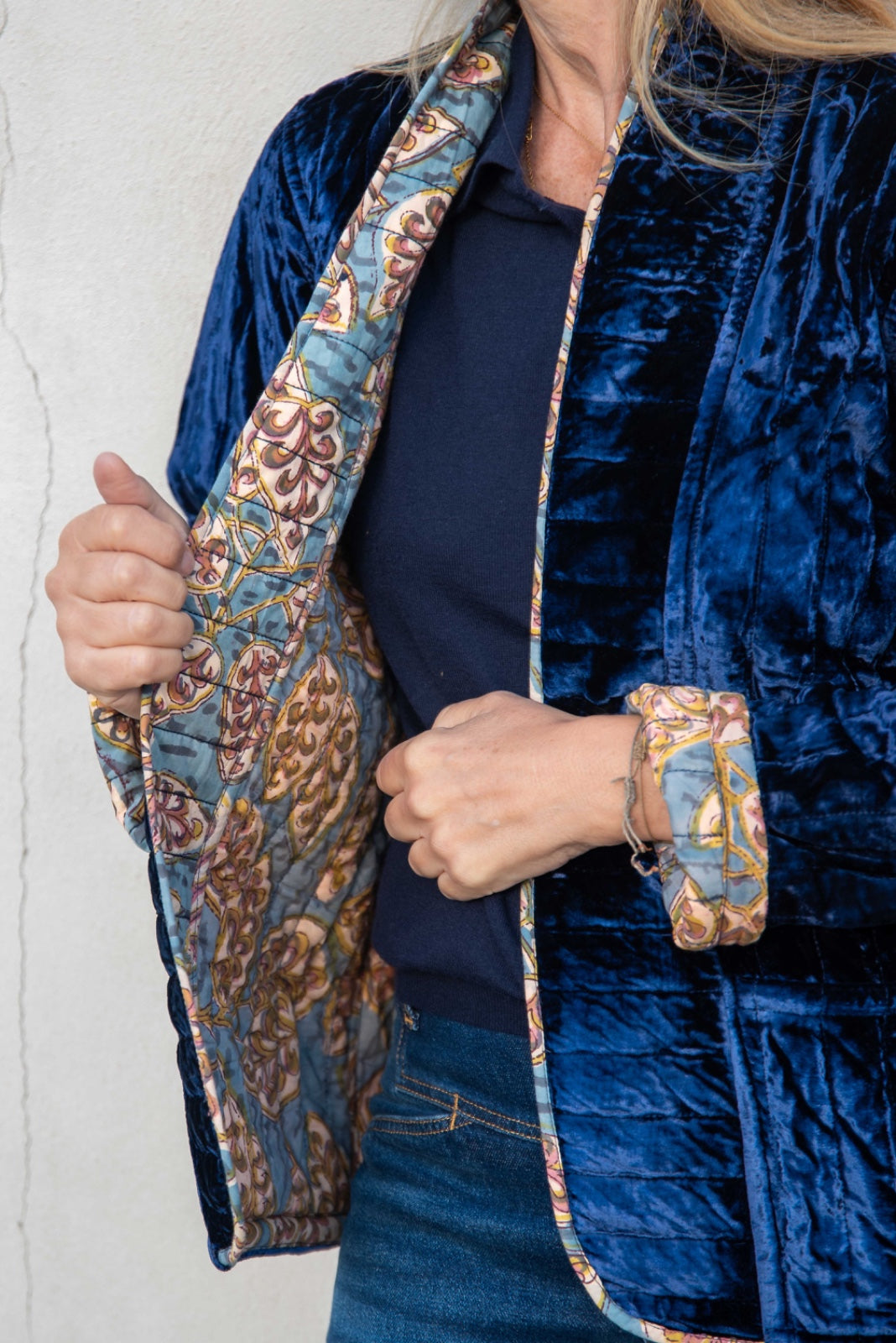 Silk Velvet Quilted Jacket