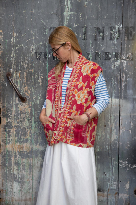 Old kantha Reversible Vest