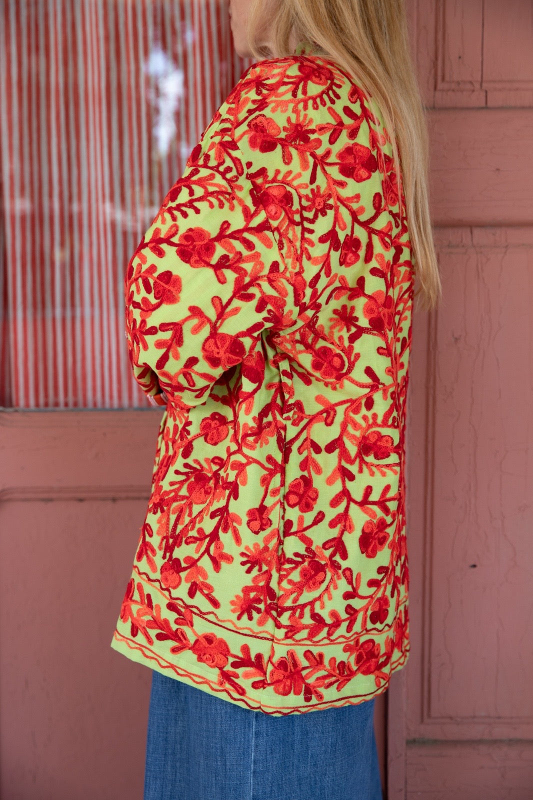 AMALIA SHORT GREEN KIMONO