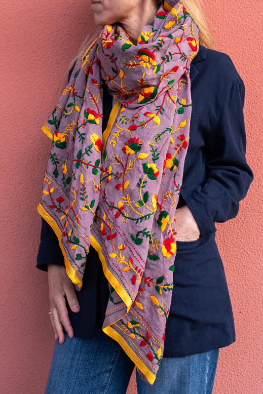 Shawl embroidered