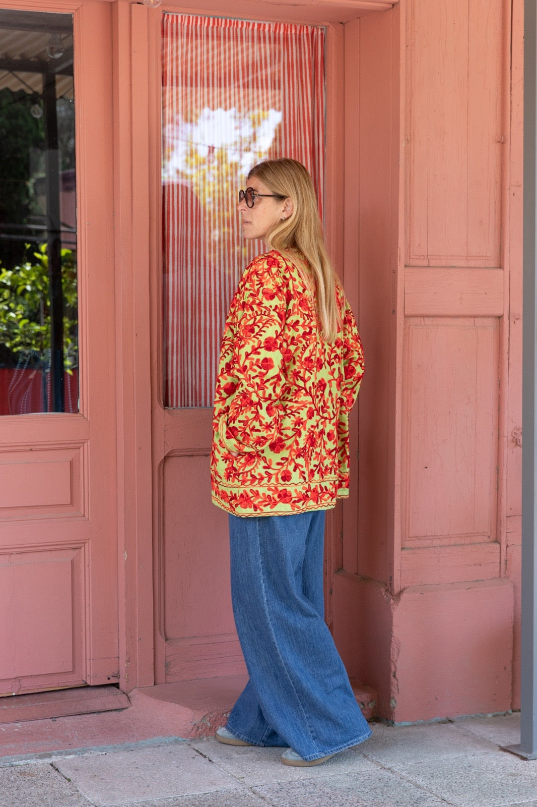 AMALIA SHORT GREEN KIMONO