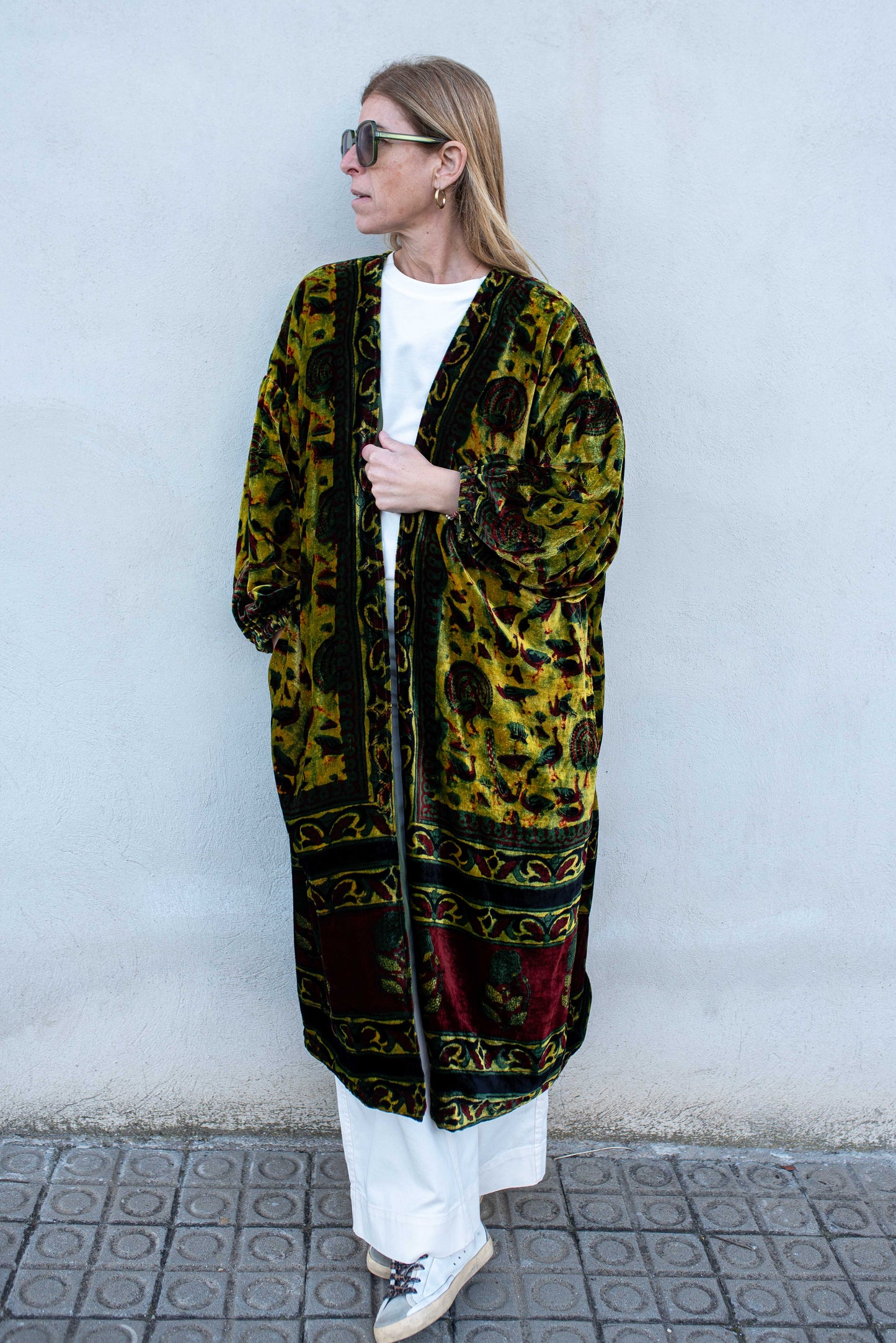 Silk velvet Dupatta kimono
