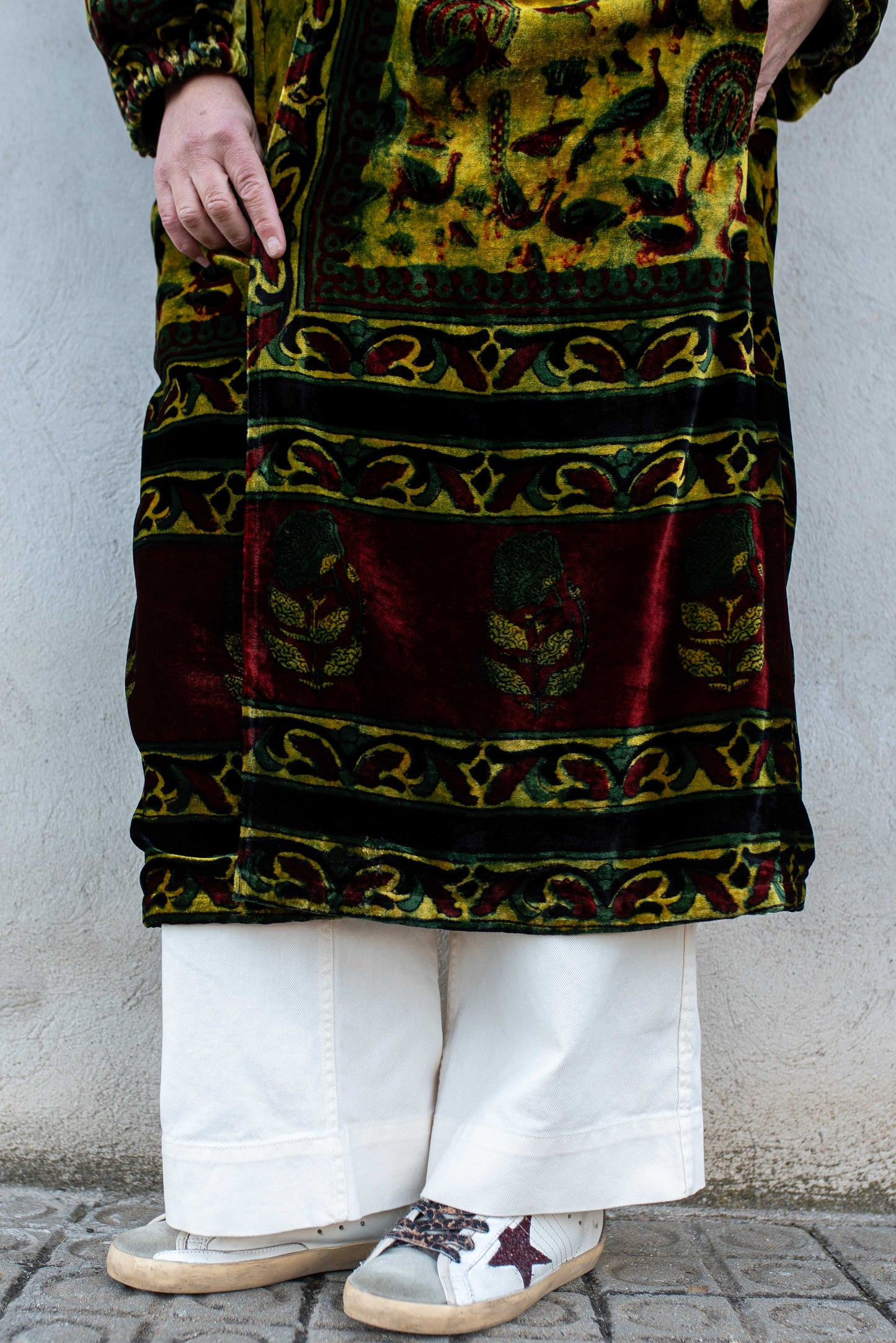 Silk velvet Dupatta kimono