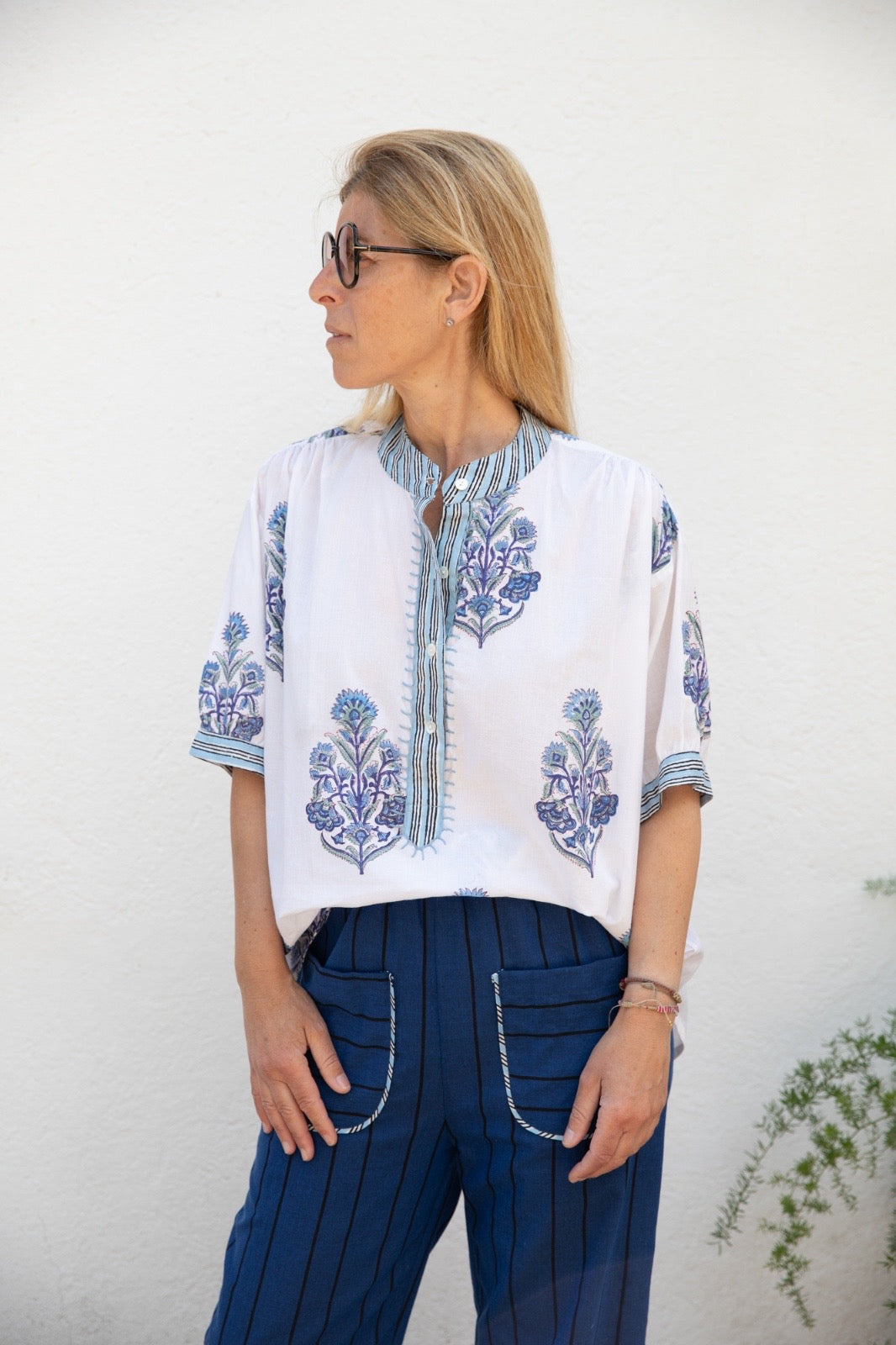 Blue flowers shirt