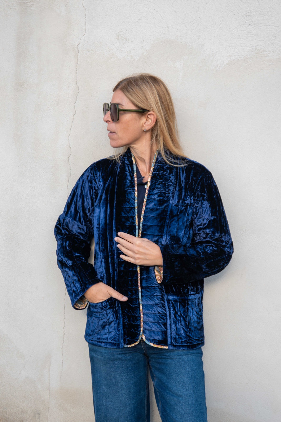 Silk Velvet Quilted Jacket