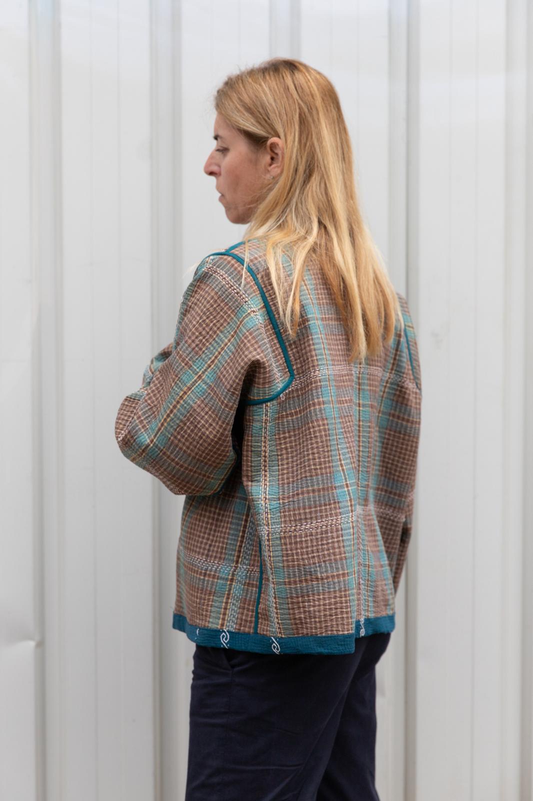 Old Kantha reversible short jacket