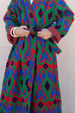 Carica l&#39;immagine nel visualizzatore di Gallery, Red Capri cotton embroidered ikat kimono
