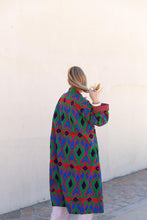 Charger l&#39;image dans la galerie, Red Capri cotton embroidered ikat kimono
