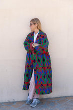 Load image into Gallery viewer, Red Capri cotton embroidered ikat kimono
