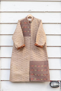 Saree quilted coat