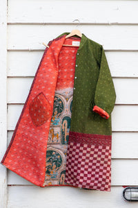 Saree quilted coat