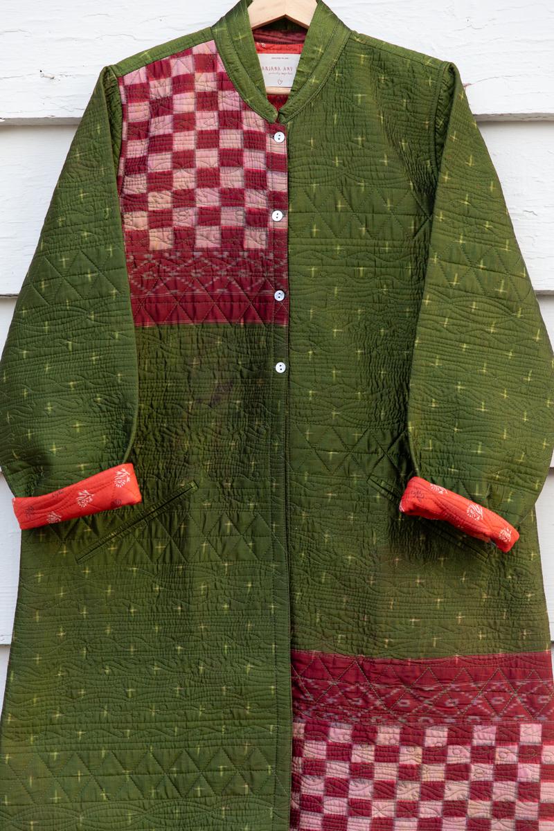 Saree quilted coat