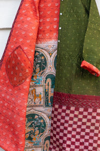 Saree quilted coat