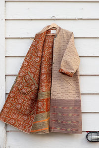 Saree quilted coat