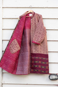 Saree quilted coat