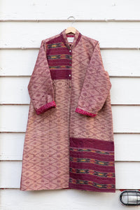 Silk ikat + Kashmiri embroidered