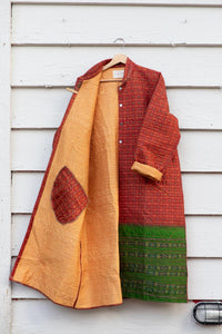 Saree quilted coat