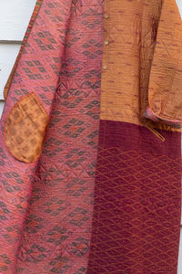 Saree quilted coat