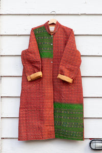 Saree quilted coat