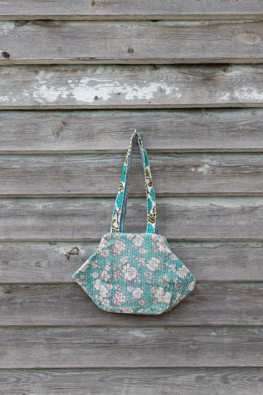 Hand block printed hand bag