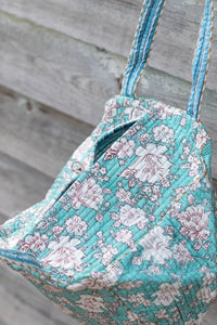 Hand block printed hand bag