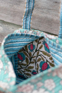 Hand block printed hand bag