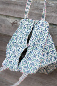 Hand block printed hand bag