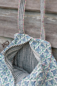 Hand block printed hand bag