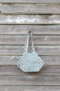 Hand block printed hand bag