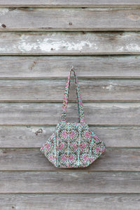 Hand block printed hand bag