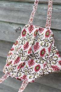 Hand block printed hand bag